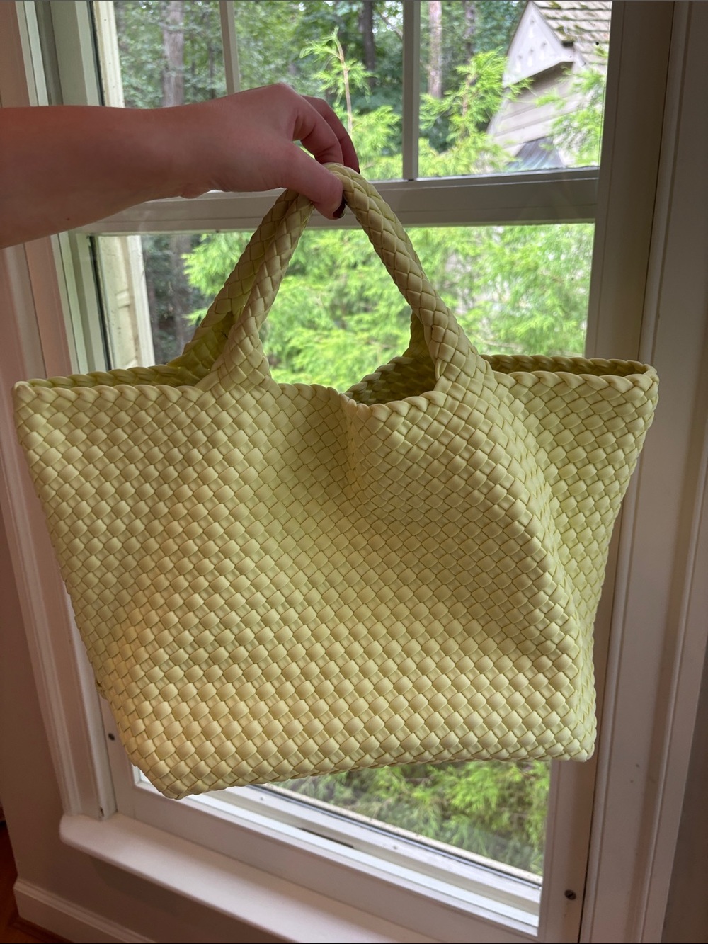 Naghedi Pale Yellow Woven Tote